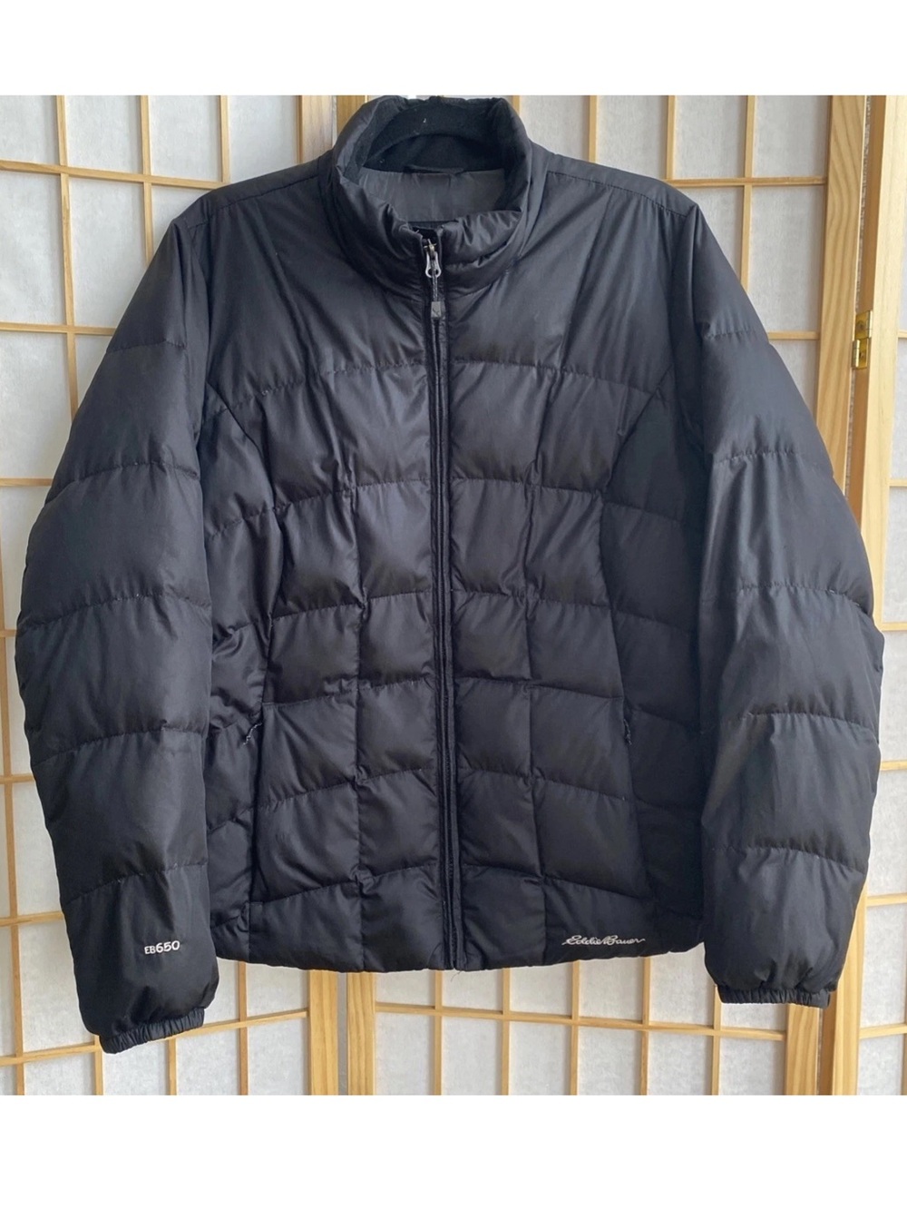 Women’s Eddie Bauer Quilted Down Black Jacket Large EB650